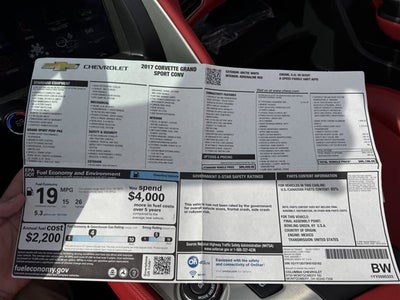 2017 Chevrolet Corvette Grand Sport 3LT