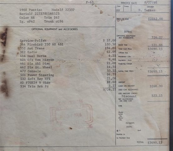 1968 Pontiac Firebird Base