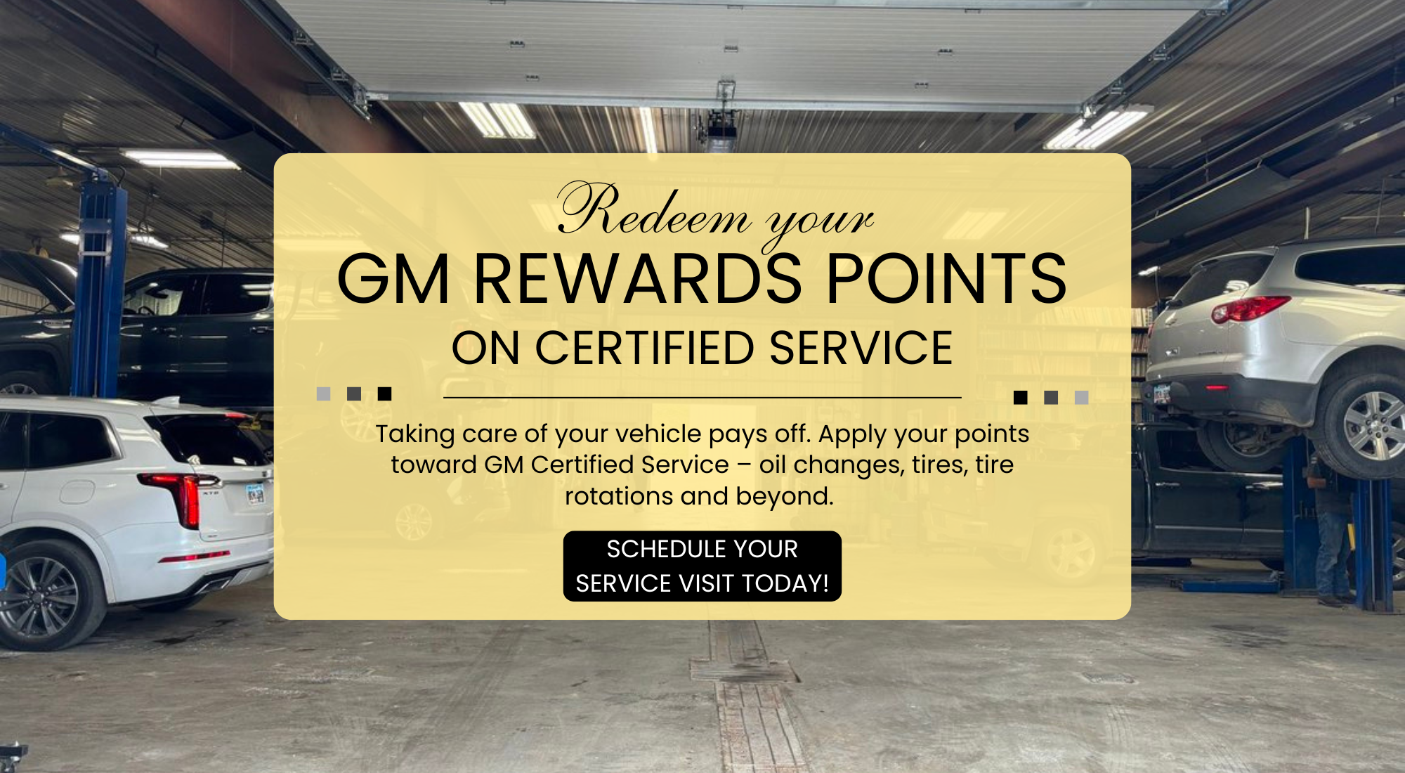 Redeem your GM Rewards for Service